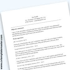 Cv For Teenager Free Cv Template For A 13 14 15 Year Old Example Content
