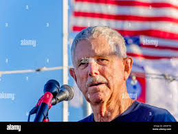 Mexico Beach Mayor Al Cathey speaks at the one-year anniversary of  Hurricane Michael, Oct. 10, 2019, in Mexico Beach, Florida Stock Photo