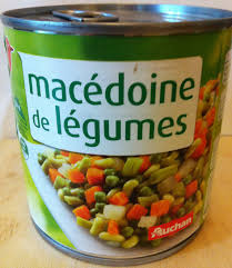 Macédoine de légumes,un mélange de légumes en macédoine mélangés à de la mayonnaise. Macedoine De Legumes Auchan 400 G 265 G Net Egoutte 425 Ml