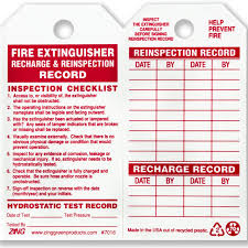 Monthly and annual fire extinguisher inspections in vancouver. Zing 7016 Eco Safety Tag Fire Extinguisher 5 75hx3w 10 Pack Fire Extinguisher Extinguisher Inspection Checklist