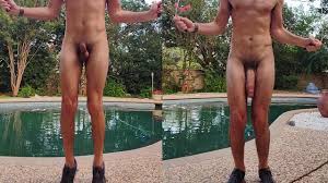 Jumproping NUDE (Neighbors were watching!) Huge VS. Flaccid