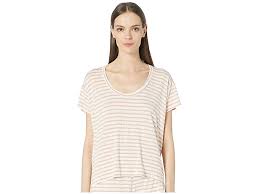 Maison Du Soir Kira Tee Women S Pajama Rose Stripe Pajamas Women Womens Tees