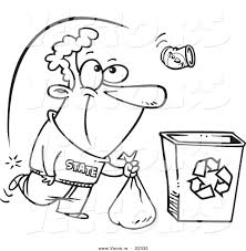 There are a variety of different types of waste that should be put in segregated bins for a variety of reasons which is why it is. Vector Of A Cartoon Can Flying Over A Man To A Recycle Bin Coloring Page Outline By Toonaday 22332