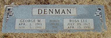 Rosa Lee I Britton I Denman George Find A Grave Lee
