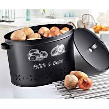 Taters is hand routered on the lid, and onions is hand routered on the onion drawer. Fresh Potato Onion Storage Home Kitchen Restaurant Modern Decorative Metal Container Box With Two Compartments 18 Liter Bottles Jars Boxes Aliexpress