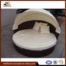 A wide variety of outdoor canopy bed options are available to you, such as specific use. Wicker Round Bed Rattan Outdoor Daybed With Canopy China Wicker Sofa Set Garden Furniture Made In China Com