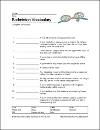 Badminton Wordsearch Vocabulary Crossword And More Badminton Vocabulary Education Quotes