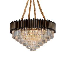 The gold and black chandelier just one of the many references that we have. Layered Pendant Lighting Modern Rectangle Cut Crystal 6 12 Heads Black And Gold Chandelier Light Fixture Beautifulhalo Com