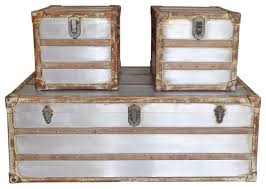 See more ideas about coffee table trunk, trunk makeover, vintage trunks. Voyager Steamer Trunk Coffee Table Set Farmhouse Coffee Table Sets By Basin And Vessel Houzz