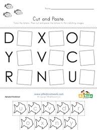 Skills to cut and paste the letters of the alphabet in the correct order, match . Cut And Paste Letter Matching Worksheet All Kids Network