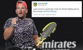 Dylan martin alcott, oam (born 4 december 1990) is an australian wheelchair basketball player, wheelchair tennis player, radio host and motivational speaker. Wheelchair Tennis Star Dylan Alcott Recalls Disgusting Backlash Over Afl Tweet Daily Mail Online