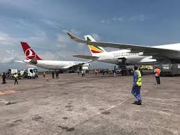 N'djili airport, also known as n'djili international airport and kinshasa international airport, serves the city of kinshasa and is the largest of the four international airports in the. Jacdec On Twitter Thy Cargo A330 200f Tc Jov Collided With An Ethiopian Al A350 900 Et Awo While Taxiing On The Ground At Kinshasa N Djili Airport Fzaa Dr Congo Damage Is Minor Magloirekabwe Https T Co Pv6hhohfgn