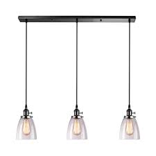With led light source, it shows the curves and luster of the metal product. Clear Glass Dome Hanging Light Living Room 3 Lights Simple Style Island Lamp In Black Takeluckhome Com