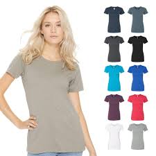 Details About New Womens Cvc Crew Ringspun Cotton Poly Tee Soft Plain Basic T Shirt 6610