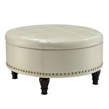 It's a stylish round storage ottoman featuring sturdy wooden legs and faux leather covering with antique bronze nailhead accents. Round Leather Ottoman China Trade Buy China Direct From Round Leather Ottoman Factories At Alibaba Com