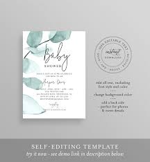 Free anonymous url redirection service. Instant Download 100 Editable Text Greenery Baby Shower Invitation Template Eucalyptus Baby Shower Invite Paper Invitations Announcements Deshpandefoundationindia Org
