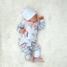 Newborn Take Home Outfit Baby Girl Unicorn And Scallops With Beanie Hat Baby Girl Baby Girl Clothes Baby Fashion
