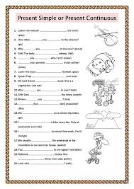 Present Simple Or Present Continuous Material Escolar En Ingles Lecciones De Gramatica Material Docente