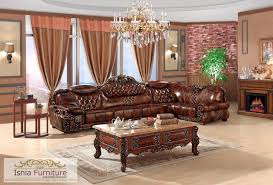 Kursi kulit merupakan salah satu benda yang elegan sekalian agak susah dalam merawatnya. Jual Set Kursi Tamu Sofa Mewah Ukir Jati Jok Kulit