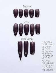 Nail Size Chart Nails Gel Nails Almond Nails