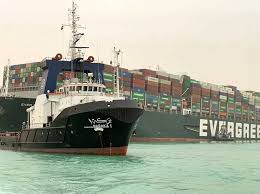 Eight tugboats were working to free the vessel a satellite image showing the ever given lodged sideways across the waterway of egypt's suez canal photograph: 1z Qqbbhi8cnnm