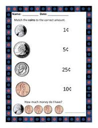 Matching Coins To Values Counting Money 1st Grade Activities Money Problems