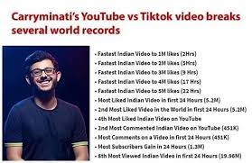 Esvid vs tik tok the end | carryminati i'm carry's big fan maze ke liye yeh sab karta hu. à¤…à¤®à¤¨ à¤¬ à¤² à¤¯ à¤¨ On Twitter Records Broken By Carryminati S Youtube Vs Tiktok Video Youtubeindia I Urge You To Rethink Your Decision Or You Will Face The Consequences Justiceforcarry Https T Co Kmyogibvjl