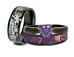 Black And Purple Rings For Couples Details About His Her Black Titanium Purple Heart Engagement Camo Couples Wedding Rings Set With Images Wedding Rings Sets His And Hers Camo Wedding Rings Camo Wedding Rings Sets