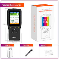 Used to monitor the concentration of pm2.5, formaldehyde detect ,tvoc detect , electrochemical sensor technology humidity and temperature in the indoor environment. Air Quality Monitor Vson Indoor Air Pollution Monitor Formaldehyde Detector Temperature Humidity Meter Tester Sensor Pm2 5 Pm1 0 Pm10 Hcho Tvoc Aqi Real Time Air Quality Detector Safestart Iaq