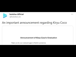 Start coco is graduating from flololive on july ist. Breaking News Hololive Announces Kiryu Coco S Graduation Youtube