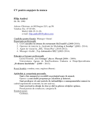 Completat cv model de angajare pentru. Cv Pentru Angajare La Munca