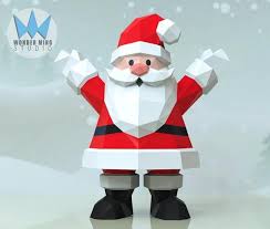 Santa Claus Papercraft Santa Claus Papercraft Christmas Christmas Decor Christmas Gift Christmas Decor Home Decor Gift Diy Craft Teddy Bear Template Diy Christmas Snowflakes Paper Crafts