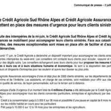 Christian rouchon has been the chief executive officer of credit agricole sud rhone alpes since april 2007. Le Credit Agricole Sud Rhone Alpes Et Credit Agricole Assurances Mettent En Place Des Mesures D Urgence Pour Leurs Clients Sinistres
