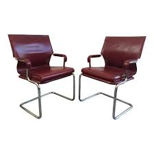 Image Of Marcatre Red Leather Chrome Uno Chairs Red Leather Chair Chrome