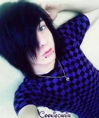 He has blue and brown eyes most of the time but changes his hair color often. Emo Boy Black Hair Blue Eyes Cute Emo Boys Cute Emo Emo Scene Hair
