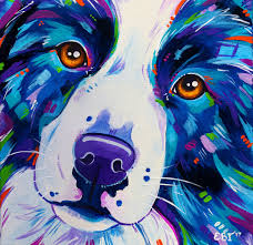 Collie Close Up Border Collie Dog Acrylic Painting By Eve Izzett Paintings For Sale Bluethumb Online Colorful Dog Paintings Dog Paintings Dog Portraits