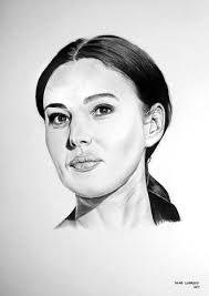 My Drawing in graphite pencil, monica bellucci as mary Magdalena.