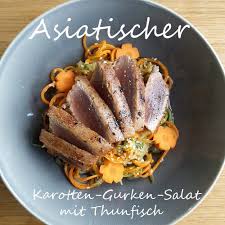 Asiatischer Thunfisch Salat Mit Dem Spiralschneider In 10 Minuten Serviert Gurkenspiralen Lebensmittel Essen Salat Mit Thunfisch Spiralschneider Rezepte