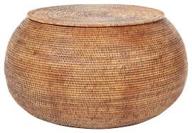 Wicker / rattan console tables. La Jolla Round Rattan Storage Coffee Table Tropical Coffee Tables By Kouboo Houzz