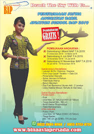 Sekolah penerbangan (faast) merupakan pusat pendidikan staff. Sekolah Pramugari Bap