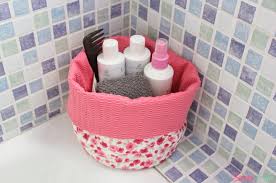 Esponjeras para el baño donde se une elegancia y originalidad. Diy Cesta De Tela Circular Handbox