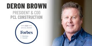 Deron Brown, U.S. President and Chief Operating Officer for PCL  Construction, accepted into Forbes
