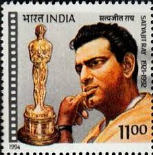 Stamp: Satyajit Ray (1921-1992) and Oscar (India(Satyajit Ray (Film  Director) Commemoration) Mi:IN 1418,Sn:IN 1477,Yt:IN 1216,Sg:IN 1568 📮