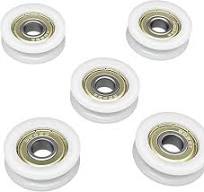 5pcs Small Plastic Coated Pulley Ball Bearing Wheels Roller, Silent U Groove Bearing Track Roller Wheel for Sliding Door, Window, Toy, 3D ...