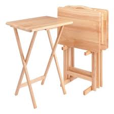 American trails arizona folding table in red oak. 4pc Alex Snack Table Set Natural Winsome Target