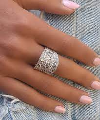 Sterling Silver Tiered Chunky Ring With Swarovski Crystals Unique Diamond Engagement Rings Rings For Girls Cheap Wedding Rings