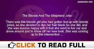 So at least have a laugh about it and enjoy these funny hairline roasts and jokes. The Blonde And The Shepherd Joke Pinoy Jokes