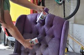 You Can Paint Your Furniture Fabric With Krylon Spray Paint Cassandra Design Delicious Purple Tu Painting Fabric Furniture Paint Upholstery Purple Chair