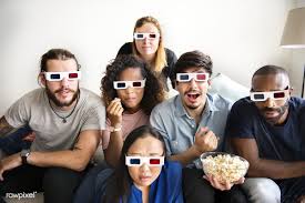 Download Premium Image Of Group Of Diverse Friends Watching 3d Movie Movies Image Friends