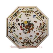 We have coffee tables with drawers, larger storage compartments, or a shelf under the main table top. Marble Inlay Coffee Table Top Shape Hexagon Rs 25 Inch Handicrafts Gateway Id 21058109248